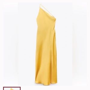 Gold yellow asymmetric Zara dress